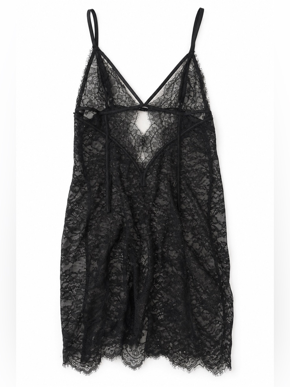 Victoria’s Secret Black Lace Slip Dress Chemise Lingerie Size L/G